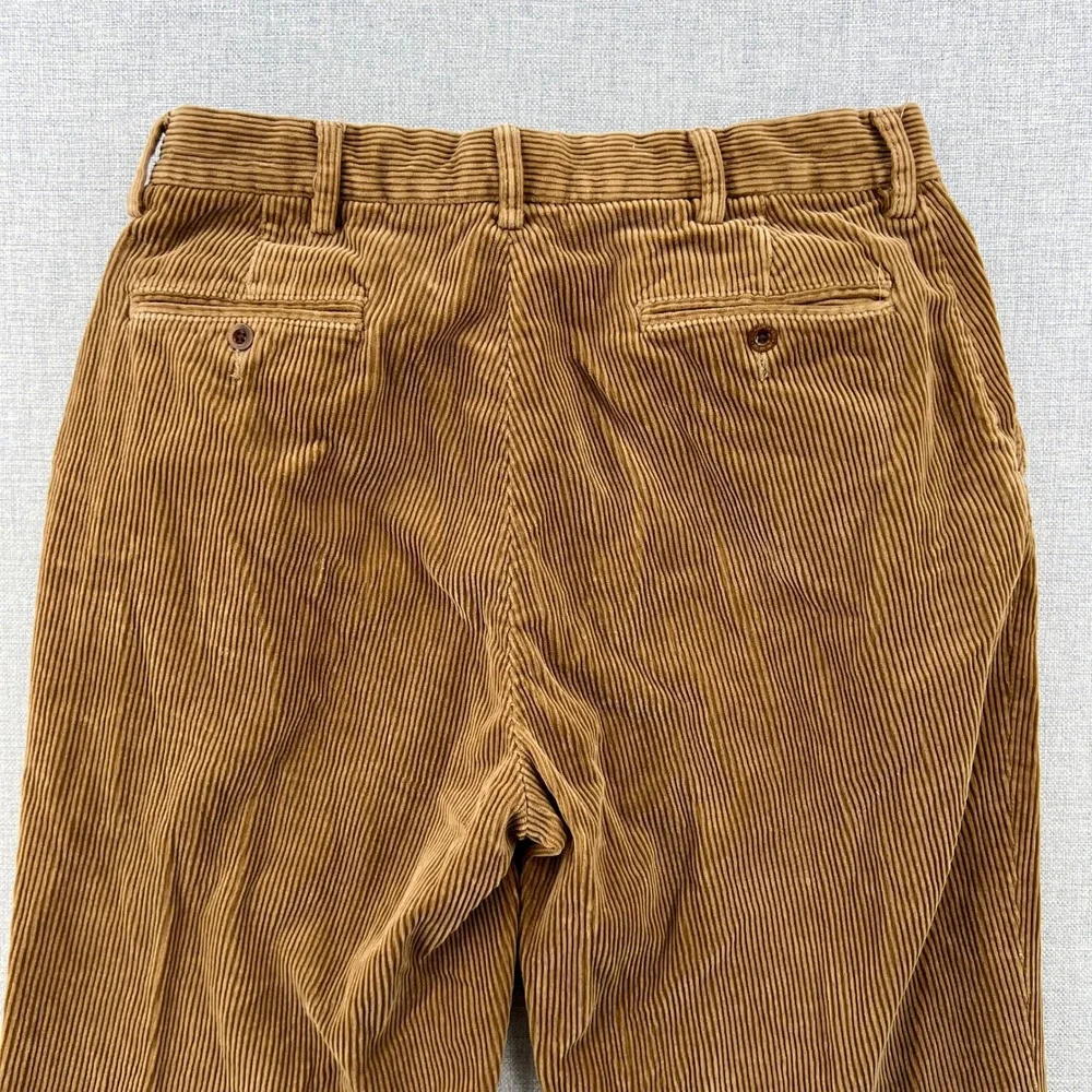 VTG Polo Ralph Lauren Corduroy Pants Men 34x30 Brown Wide Wale Cords Ivy Prep